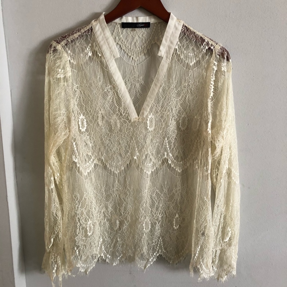 Sugarlips womens off-white top large